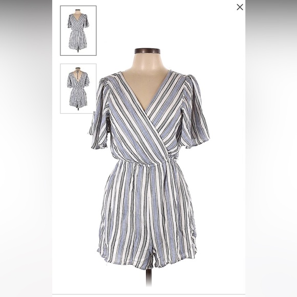 Blue Rain Other - Blue Rain striped romper